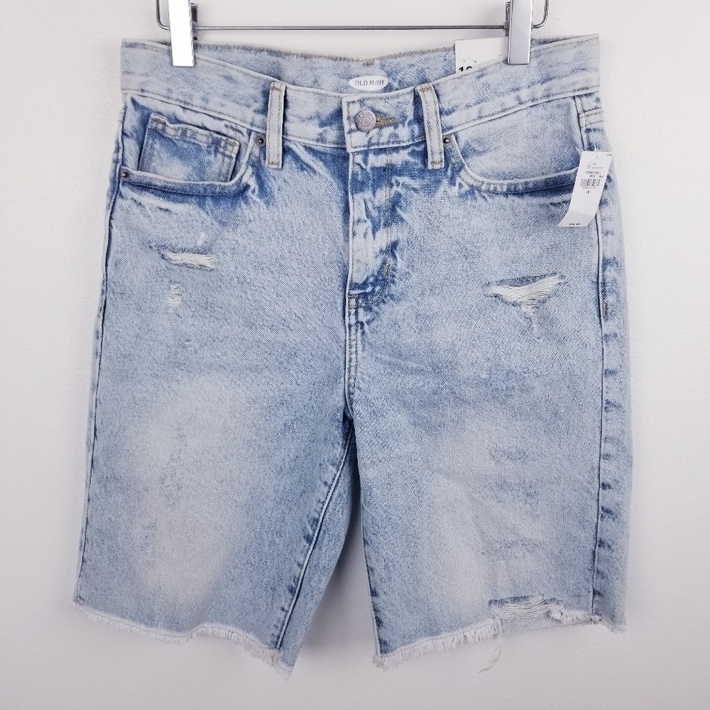 Old Navy Boy's Distressed Light Wash Denim Jean Shorts NWT
